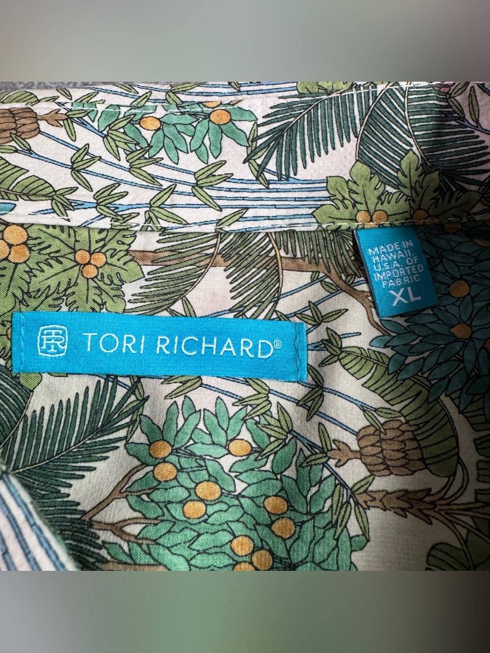 Tori Richard Hawaiian Button Up Fruitopia Resort Shirt Men’s XL Short Sleeve - Picture 5 of 7